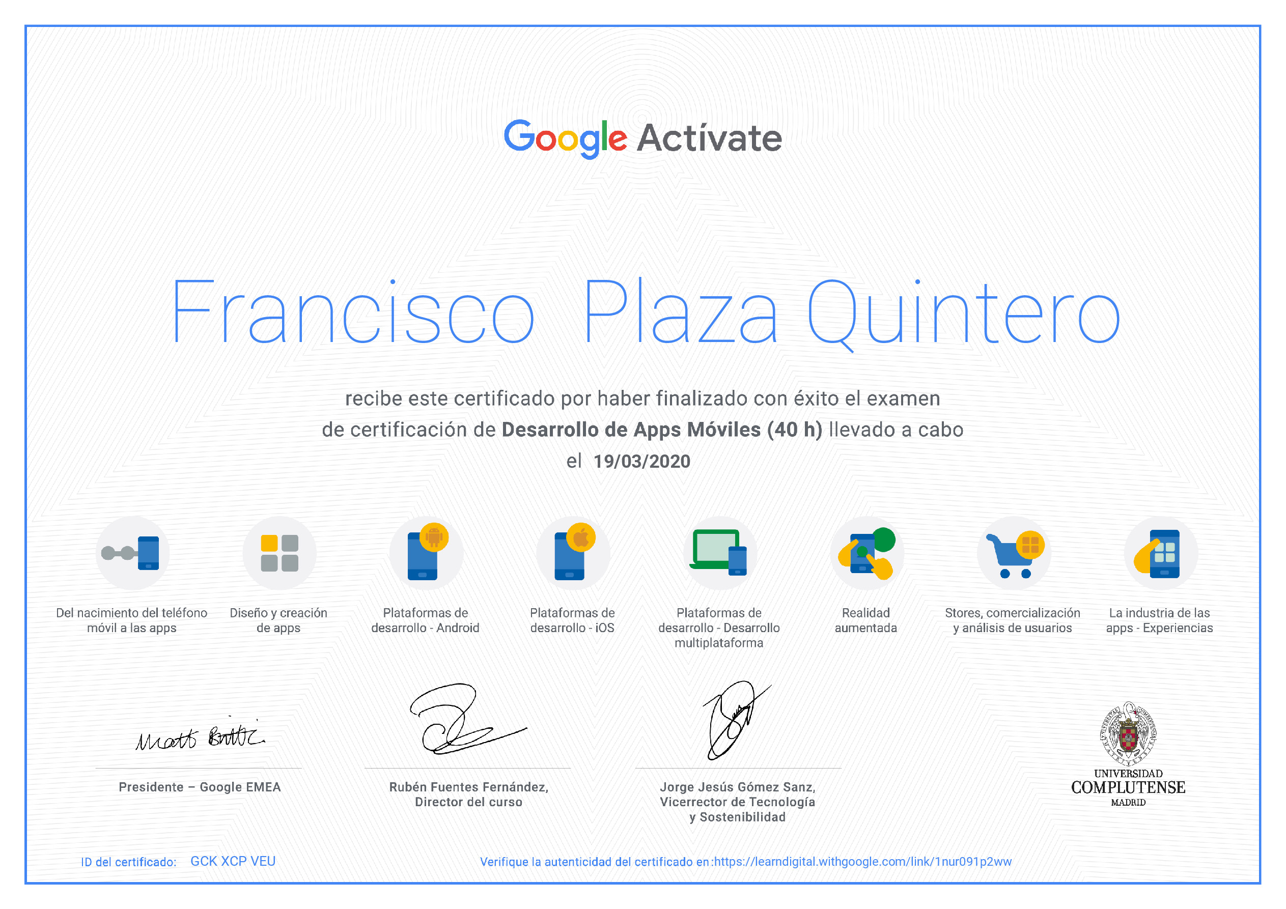 Certificacion en Apps Moviles